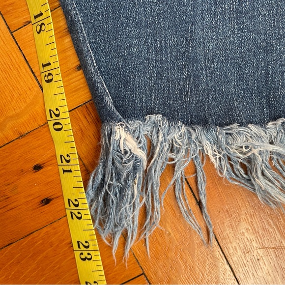 Topshop Moto Dree Cropped Blue Jeans with Frayed Hem - Picture 5 of 9